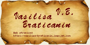 Vasilisa Bratičanin vizit kartica